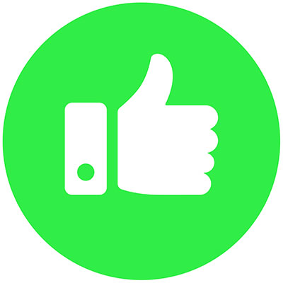 Like dislike and neutral thumb icon symbol set in cicle with gre